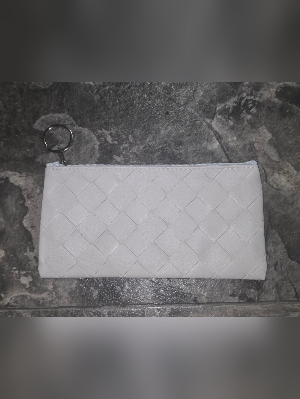 Woven Luxe Zip Pouch Wallet - White NWT